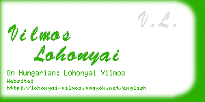 vilmos lohonyai business card